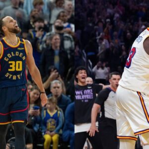 Stephen Curry (L) and Draymond Green (R)