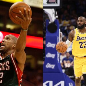 Michael Redd (L), LeBron James (R)