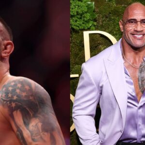 Colby Covington (L), Dwayne Johnson (R)