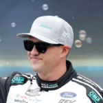 Ryan Preece walks out onto the stage for driver introductions before the EchoPark Automotive Grand Prix at Circuit of the Americas.