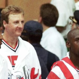 USA defeated Croatia 117-85 in the gold medal game of the Barcelona Summer Olympics August 8, 1992. This was the original Dream Team, and was the first American Olympic team to feature active professional players from the NBA. The starting five consisted of Patrick Ewing, Larry Bird, Michael Jordan, Magic Johnson and Scottie Pippen. The team has been described as one of the greatest sports team ever