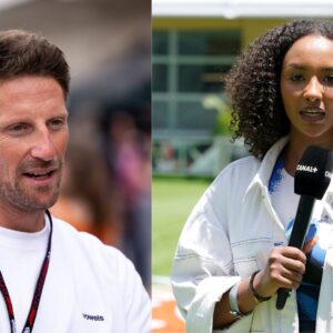 Romain Grosjean (L) and Naomi Schiff (R)