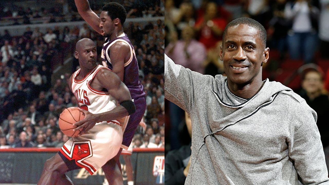 Michael Jordan and Kobe Bryant(L), Vernon Maxwell(R)