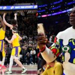 LeBron James (L), Shannon Sharpe (R)