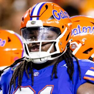 Florida Gators defensive lineman Desmond Watson (21) looks on during the second half against the Tennessee Volunteers at Ben Hill Griffin Stadium.