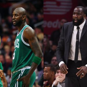 Paul Pierce (L), Kevin Garnett (M), and Kendrick Perkins (R)