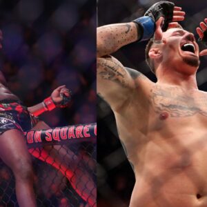 Jon Jones (L), Tom Aspinall (R)