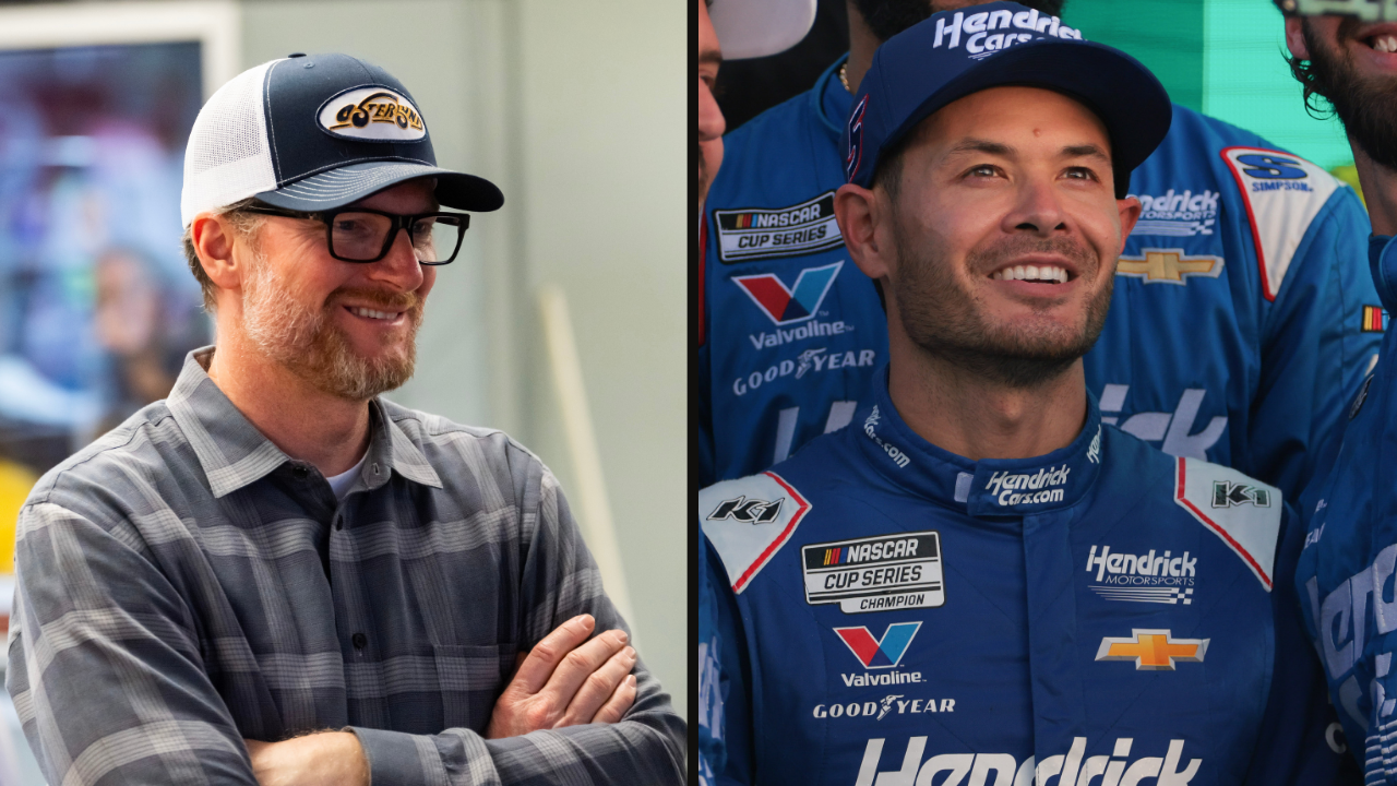 Dale Earnhardt Jr. (L) and Kyle Larson (R)