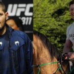 Khabib Nurmagomedov (L), Mesut Ozil (R)