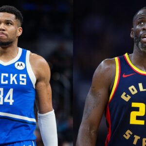 Giannis Antetokounmpo (L) and Draymond Green (R)
