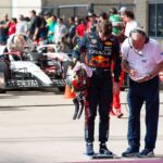 October 22, 2023: Max Verstappen (1) with Oracle Red Bull Racing weight in after his win at the Formula 1 Lenovo United States Grand Prix, Circuit of the Americas. Austin, Texas.
