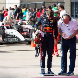 October 22, 2023: Max Verstappen (1) with Oracle Red Bull Racing weight in after his win at the Formula 1 Lenovo United States Grand Prix, Circuit of the Americas. Austin, Texas.