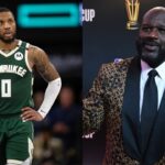 Damian Lillard(L) and Shaquille O'Neal(R)