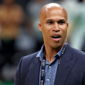 TV analyst and former player Richard Jefferson during the NBA Finals Media Day at TD Garden.