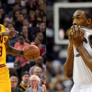 LeBron James (L) and Gilbert Arenas (R)