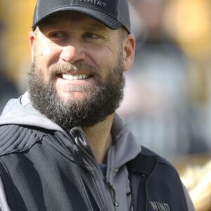Pittsburgh Steelers former quarterback Ben Roethlisberger in attendance as the Steelers host the New Orleans Saints at Acrisure Stadium.
