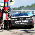 Austin Dillion (3) makes a quick pit stop to fuel up on gasoline before heading back out to the Tricky Triangle at the NASCAR Cup Series on July 14, 2024. © Taj Falconer / USA TODAY NETWORK