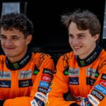 Lando Norris and Oscar Piastri, racing for the McLaren F1 team during the 2024 Formula 1 United States Grand Prix at the Circuit of the Americas