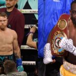 Canelo Alvarez (L), Terence Crawford (R)