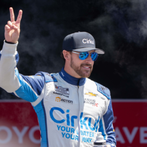 Jun 9, 2024; Sonoma, California, USA; NASCAR Cup Series driver Daniel Hemric (31) waves as he gets introduced to fans before the start of the Toyota / Save Mart 350 at Sonoma Raceway. Mandatory Credit: Stan Szeto-Imagn Images