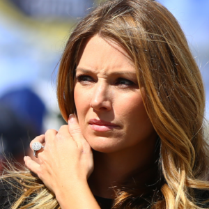Amy Reimann , fiancee/girlfriend of NASCAR Sprint Cup Series driver Dale Earnhardt Jr (not pictured) prior to the Daytona 500 at Daytona International Speedway.