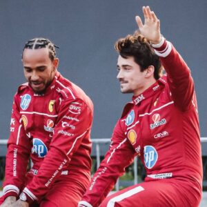 Leclerc and Hamilton at Scuderia Ferrari HP Drivers Presentation in Milan Milan, The Scuderia Ferrari HP Drivers Presentation by UniCredit event with the Formula 1 single-seaters driven by the team s drivers passing through the city circuit through the streets of the city center