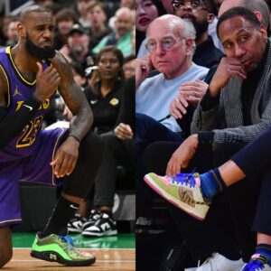 LeBron James(L), Larry David and Stephen A. Smith(R)