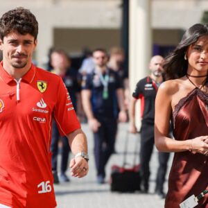 16 Charles Leclerc (MCO) Scuderia Ferrari (ITA) Ferrari SF-243 & Alexandra Saint Mleux (ITA) during the 2024 Formula One Abu Dhabi Grand Prix, 24th round of the 2024 Formula 1 World Championship