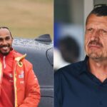 Lewis Hamilton(L), Guenther Steiner(R)