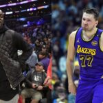 Kevin Garnett(L) and Luka Doncic(R)