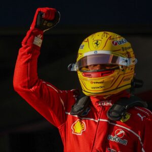 Lewis Hamilton of Great Britain and Scuderia Ferrari looks on in the parc ferme during Sprint Qualifying ahead of the F1 Grand Prix of CHINA at Shanghai International Circuit