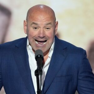 Dana White, CEO of Ultimate Fighting Championship, speaks during the final day of the Republican National Convention at the Fiserv Forum. The final day of the RNC featured a keynote address by Republican presidential nominee Donald Trump.