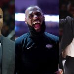 Richard Jefferson(L), LeBron James(Center), and Kendrick Perkins(R)