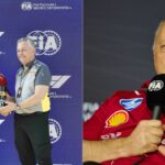 Frederic Vasseur (L) and Lewis Hamilton (R)