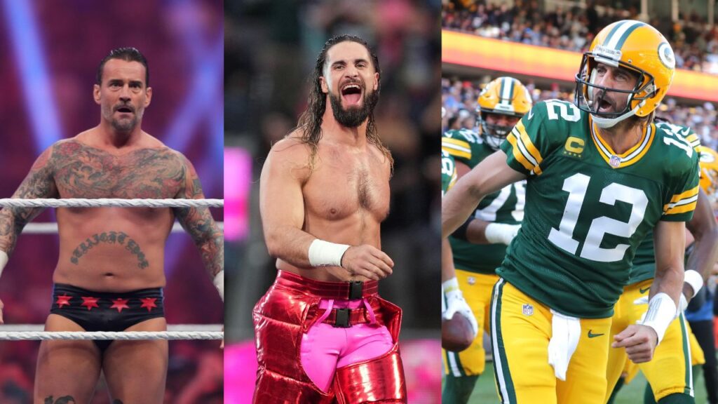 CM Punk, Seth Rollins, Aaron Rodgers