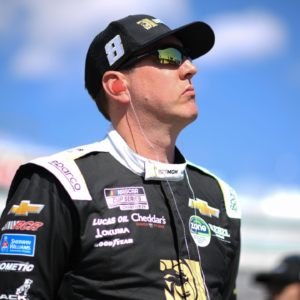 Mar 15, 2025; Las Vegas, Nevada, USA; NASCAR Cup Series driver Kyle Busch (8) during qualifying for the Pennzoil 400 at Las Vegas Motor Speedway. Mandatory Credit: Gary A. Vasquez-Imagn Images