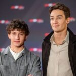 Andrea Kimi Antonelli and George Russell, arriving on the red carpet for the F175 Live event Tuesday February 18, 2025 in London