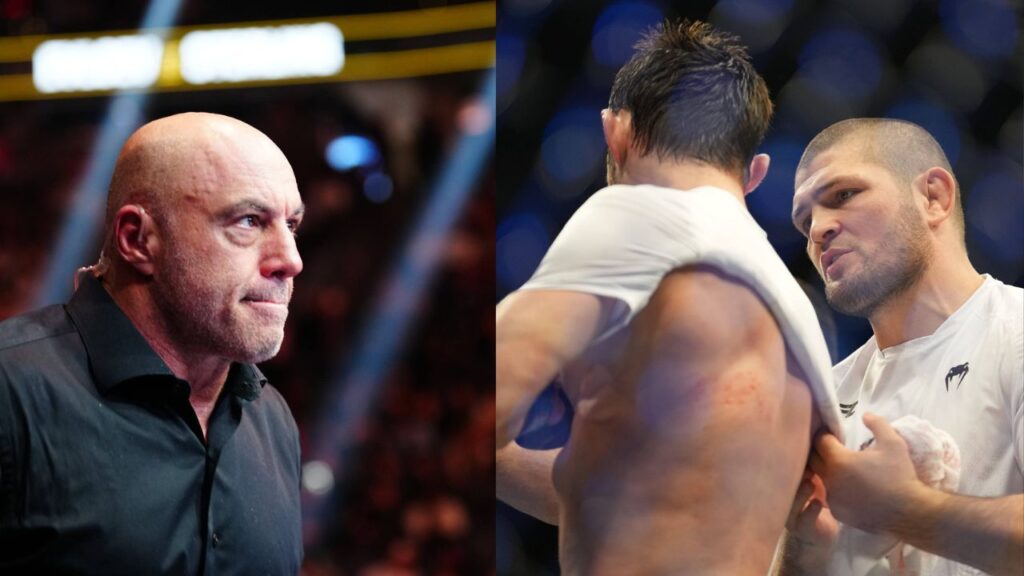 Joe Rogan (L), Khabib Nurmagomedov (R)