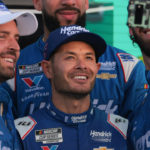 NASCAR Cup Series driver Kyle Larson (5) celebrates with teammates after winning the Straight Talk Wireless 400 at Homestead-Miami Speedway.