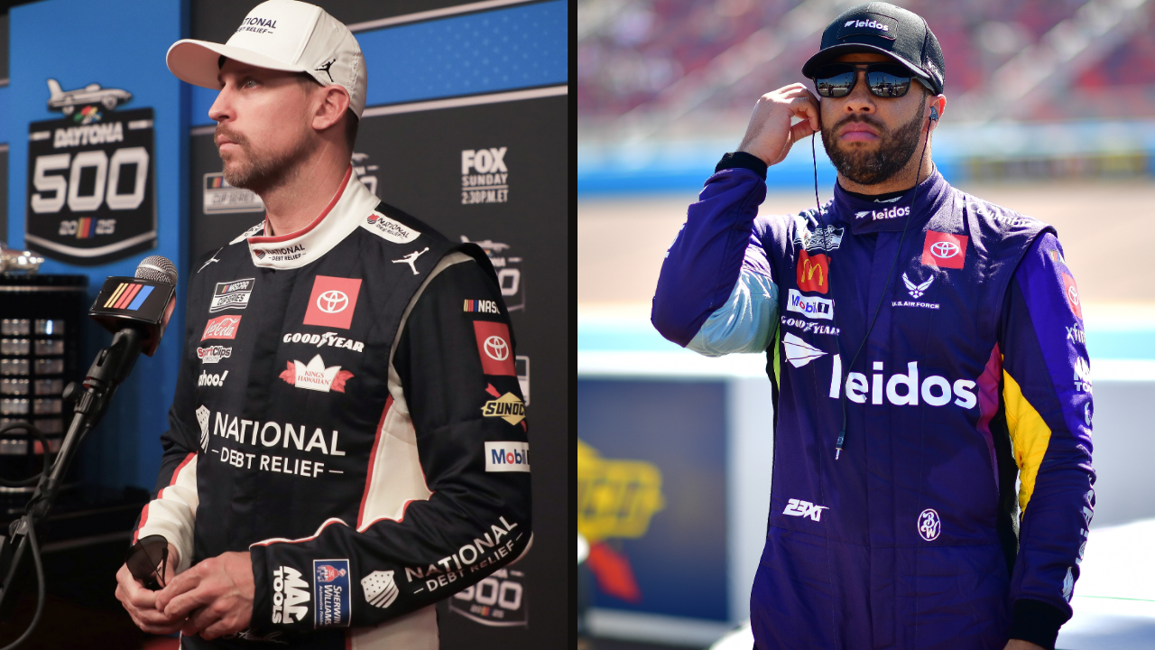 Denny Hamlin (L) and Bubba Wallace (R)