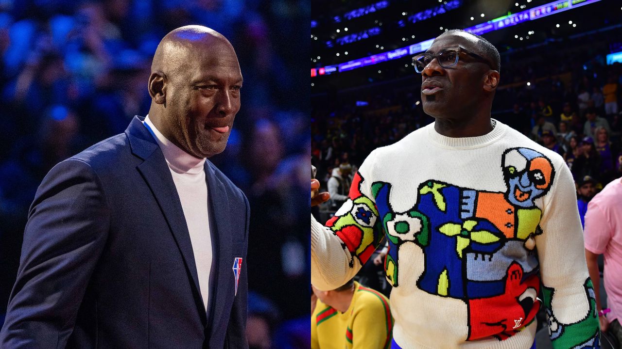 Michael Jordan (L), Shannon Sharpe (R)