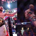 Merab Dvalishvili (L), Jon Jones (R)