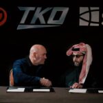 Dana White (2nd from L), Turki Alalshikh (2nd from R)