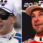 (L-R) NASCAR drivers Connor Zilisch and Shane van Gisbergen.