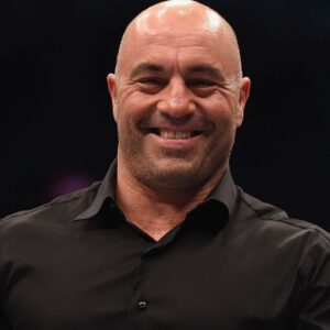 Joe Rogan looks on during UFC 193 at Etihad Stadium.