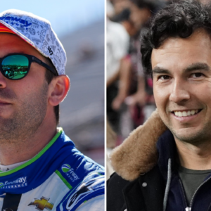 (L-R) NASCAR Cup Series driver Daniel Suarez with F1 driver Sergio Perez.
