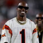 Former Cincinnati Bengals player, Chad Johnson, walks on the field during warmups before the game against the Los Angeles Rams at Paycor Stadium.
