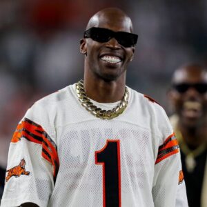 Former Cincinnati Bengals player, Chad Johnson, walks on the field during warmups before the game against the Los Angeles Rams at Paycor Stadium.