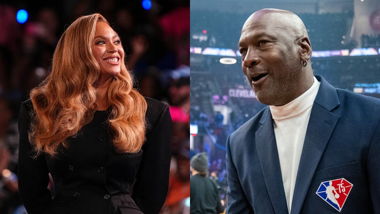 Beyonce(L) and Michael Jordan(R)