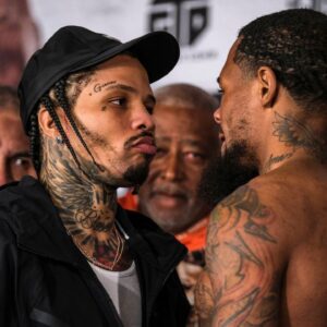 WBA Lightweight Champion Gervonta ;TankÃ¢â‚¬â ¢ Davis faces off WBA Super Featherweight Champion Lamont Roach after making weight ahead of their main event fight from Barclays Center in Brooklyn, NY. Brooklyn USA